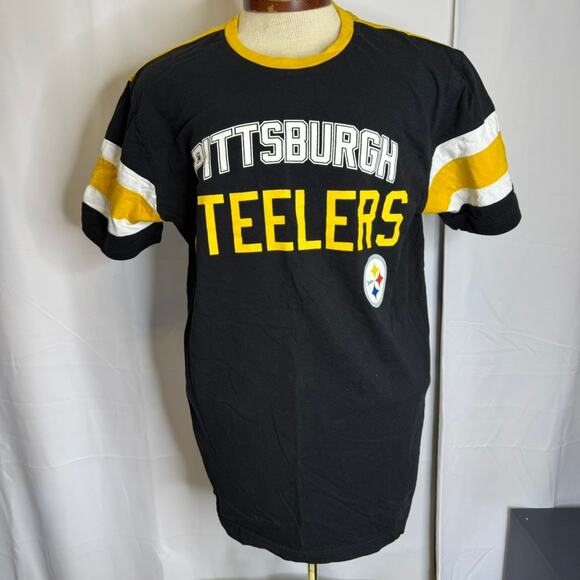 NFL Pittsburgh Steelers Black Gold Stripe Cotton Tee Shirt 2XL G-III Apparel - Picture 2 of 9